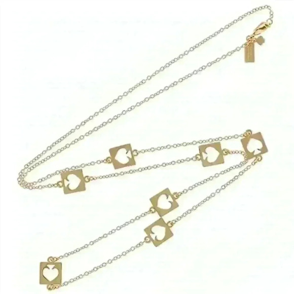 KATE SPADE New York Gold Plated Cutout Logo Station Necklace - Picture 3 of 3